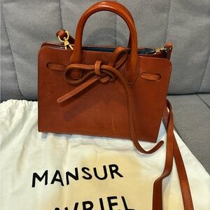Mansur Gavriel brown mini Leather crossbody bag